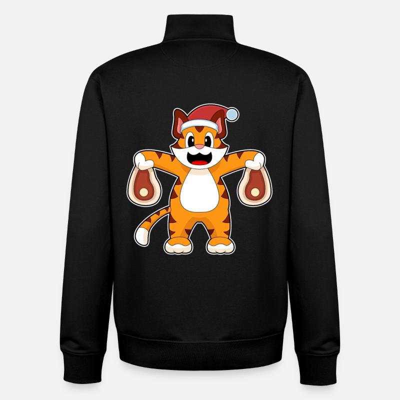 Tiger Weihnachten Fleisch - Unisex Organic Zip Sweatshirt von Stanley/Stella - Schwarz