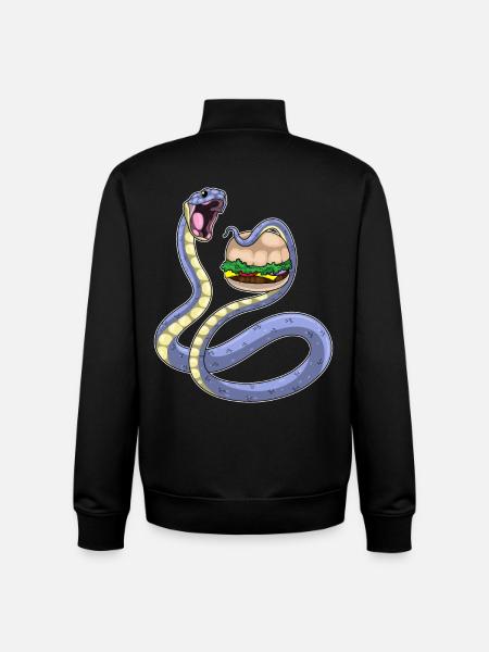 Snake Cheeseburger - Unisex Organic Zip Sweatshirt by Stanley/Stella - black
