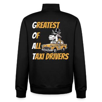Greatest of All Taxi Drivers Llama goat Fun Cab - Unisex Organic Zip Sweatshirt by Stanley/Stella - black - Back - AI Model Male 185 light (185cm)