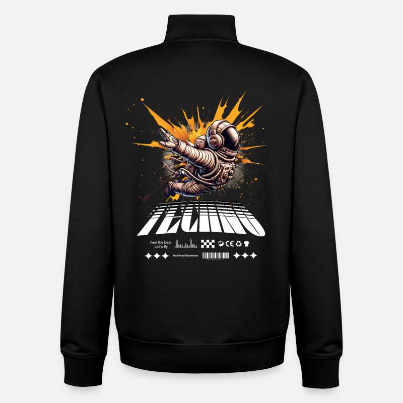 Astronaut im Sprayer-Splash Techno - Unisex Organic Zip Sweatshirt von Stanley/Stella - Schwarz