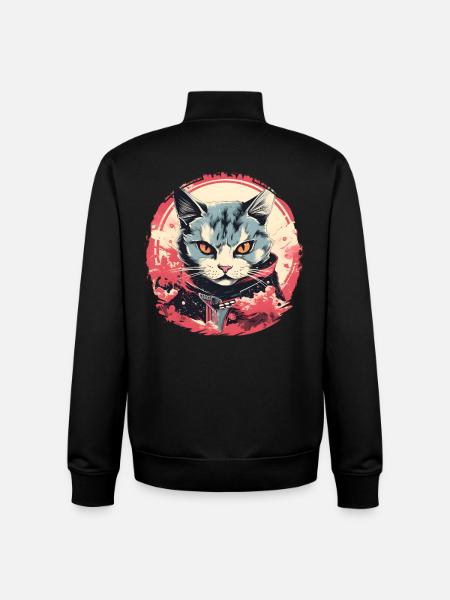 Style d’anime de chat - Sweat zippé unisexe en coton bio Stanley/Stella - noir