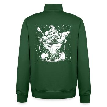 Dessin de coupe glacée - Sweat zippé unisexe en coton bio Stanley/Stella - vert bouteille - Dos - AI Model Male 185 dark (185cm)