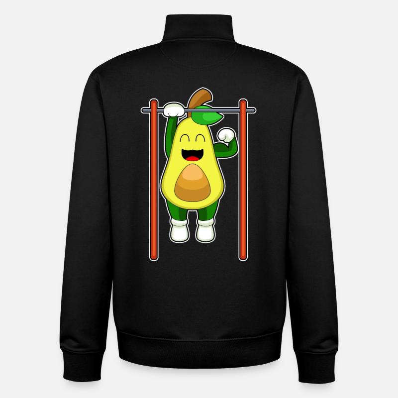 Avocado Bodybuilder Tractions Culturisme - Sweat zippé unisexe en coton bio Stanley/Stella - noir