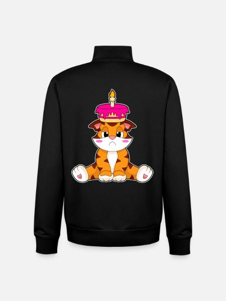 Tiger Birthday Cake - Unisex Organic Zip Sweatshirt by Stanley/Stella - black