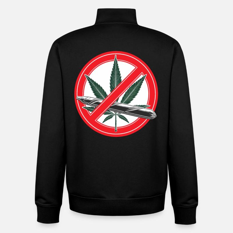 Cannabis Marihuana Verbotsschild - Unisex Organic Zip Sweatshirt von Stanley/Stella - Schwarz