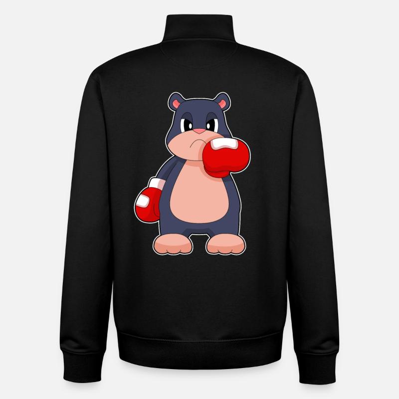 Maulwurf Boxer Boxhandschuhe Boxen - Unisex Organic Zip Sweatshirt von Stanley/Stella - Schwarz