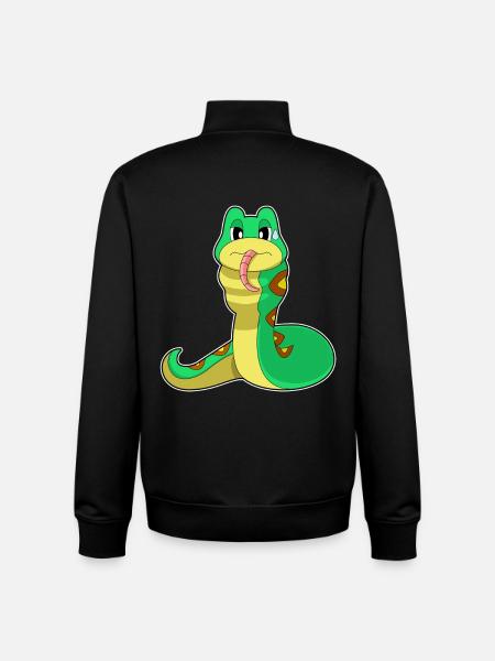 Funny snake - Unisex Organic Zip Sweatshirt by Stanley/Stella - black