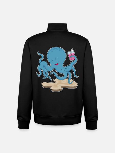 Krake Saft - Unisex Organic Zip Sweatshirt von Stanley/Stella - Schwarz