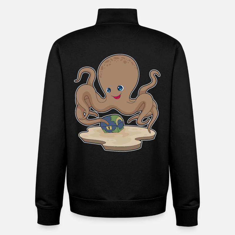 Krake Schatzkiste - Unisex Organic Zip Sweatshirt von Stanley/Stella - Schwarz