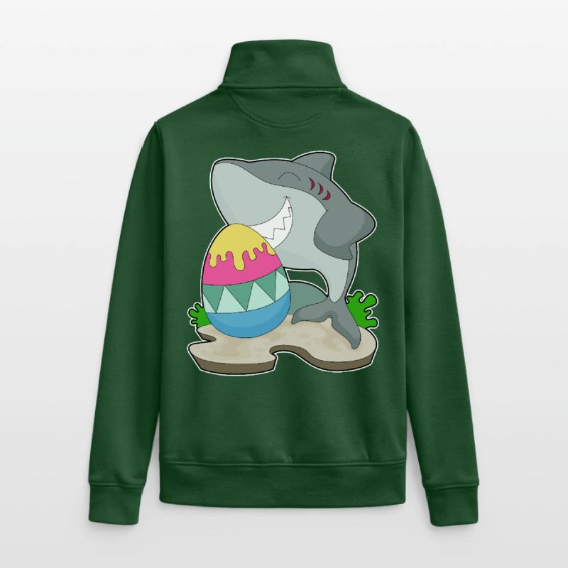 Shark Easter Easter Egg Unisex Organic Zip Sweatshirt by Stanley/Stella