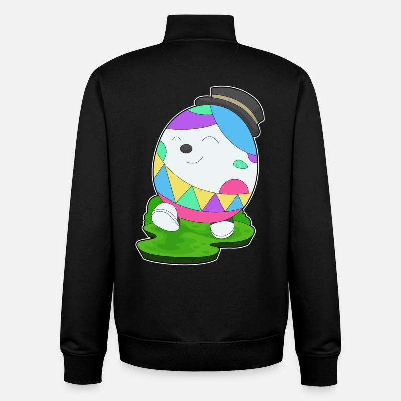 Cylindre d’oeuf de Pâques - Sweat zippé unisexe en coton bio Stanley/Stella - noir