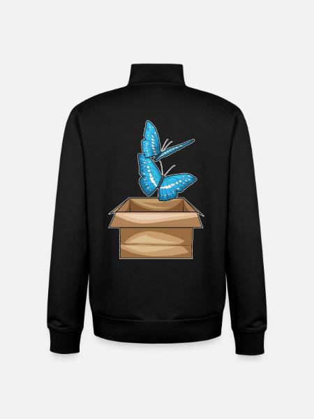 Butterfly Cardboard - Unisex Organic Zip Sweatshirt by Stanley/Stella - black