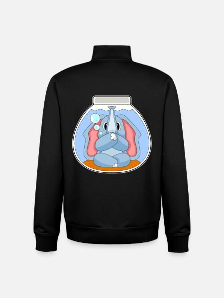 Elephant Aquarium - Unisex Organic Zip Sweatshirt by Stanley/Stella - black