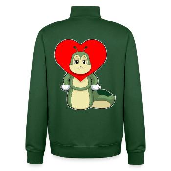 Cœur de chenille - Sweat zippé unisexe en coton bio Stanley/Stella - vert bouteille - Dos - AI Model Male 185 dark (185cm)