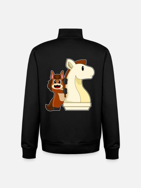 Pferd Schachfigur Springer Schach - Unisex Organic Zip Sweatshirt von Stanley/Stella - Schwarz