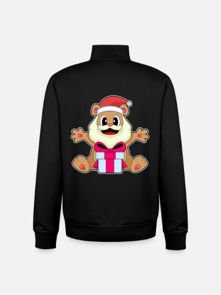 Bear Christmas Package - Unisex Organic Zip Sweatshirt by Stanley/Stella - black