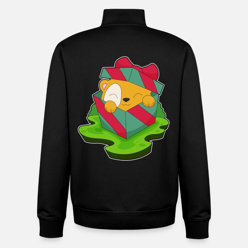 Hamster Christmas Package - Unisex Organic Zip Sweatshirt by Stanley/Stella - black
