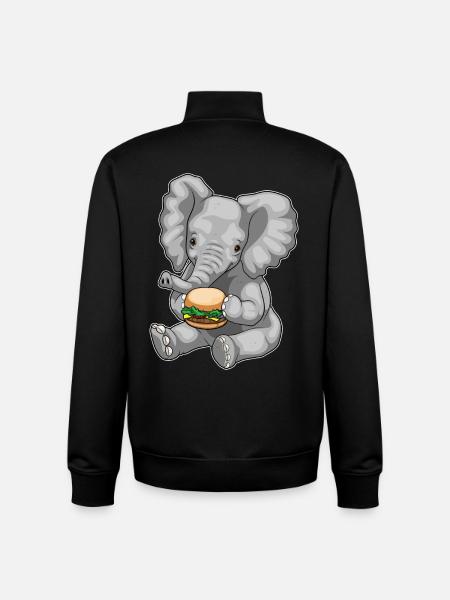 Elephant Cheeseburger - Unisex Organic Zip Sweatshirt by Stanley/Stella - black