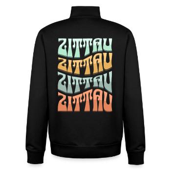 Zittau city at the border triangle of Upper Lusatia Home - Unisex Organic Zip Sweatshirt by Stanley/Stella - black - Back - AI Model Male 185 light (185cm)