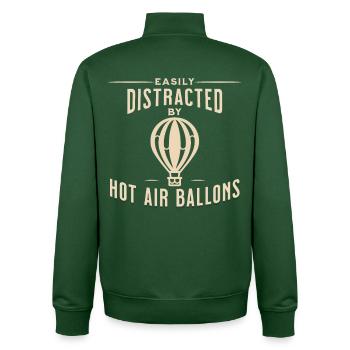 Easily distracted by hot air balloons Funny - Unisex Organic Zip Sweatshirt by Stanley/Stella - bottle green - Back - AI Model Male 185 dark (185cm)