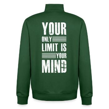 Success Motivation and Success slogan gift - Unisex Organic Zip Sweatshirt by Stanley/Stella - bottle green - Back - AI Model Male 185 dark (185cm)