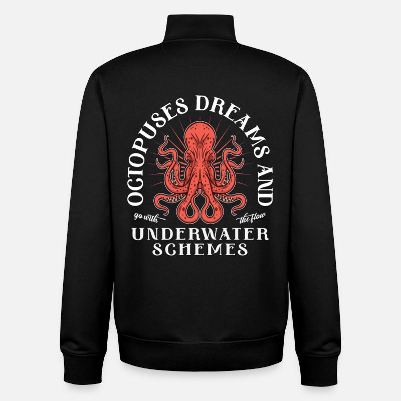 Octopuses dreams and underwater schemes - Unisex Organic Zip Sweatshirt von Stanley/Stella - Schwarz