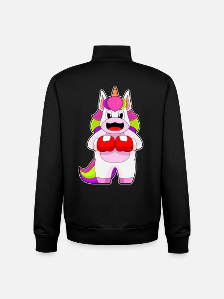 Einhorn Boxer Boxhandschuhe Boxen - Unisex Organic Zip Sweatshirt von Stanley/Stella - Schwarz
