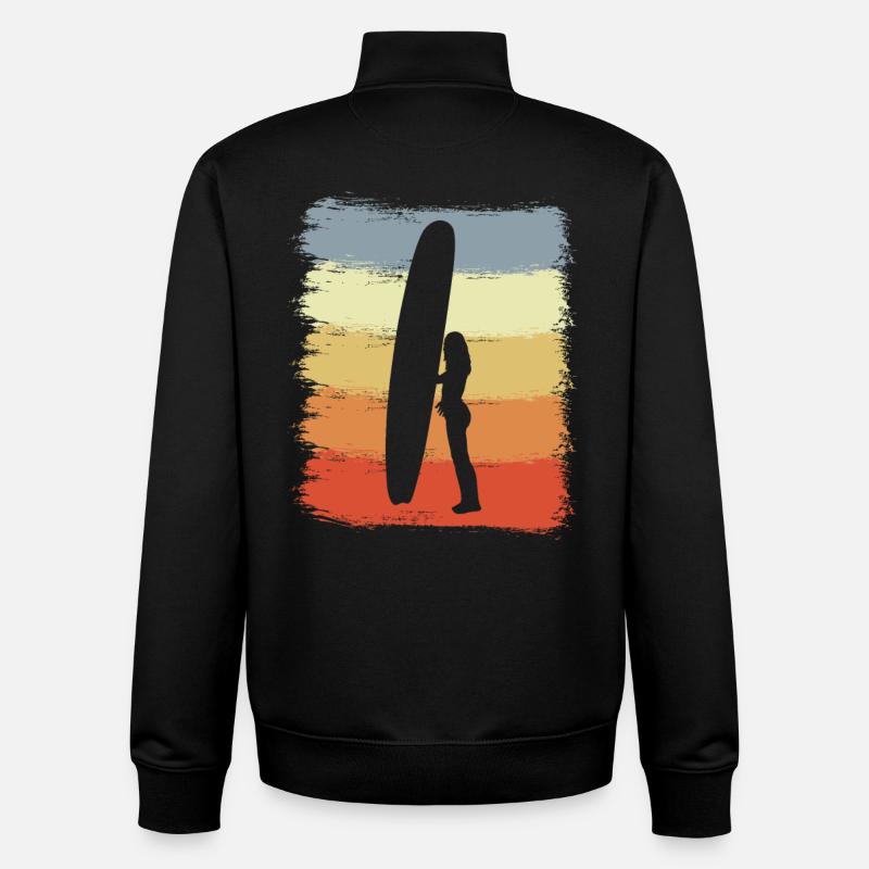 Surfer Retro - Unisex Organic Zip Sweatshirt by Stanley/Stella - black