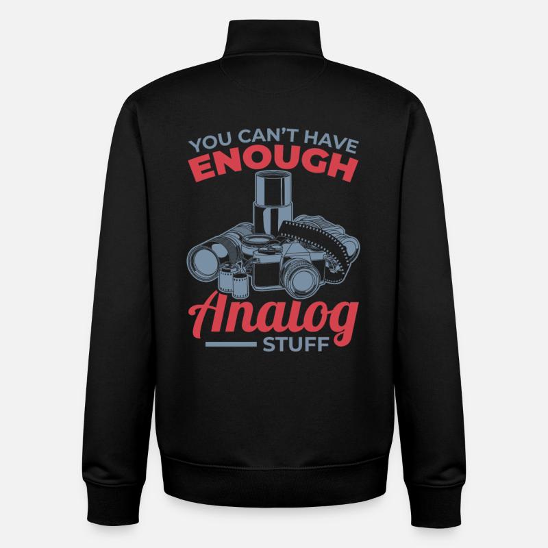You Can't Have Enough Analog Stuff - Unisex Organic Zip Sweatshirt by Stanley/Stella - black