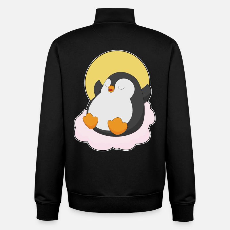 Nuages de pingouins - Sweat zippé unisexe en coton bio Stanley/Stella - noir