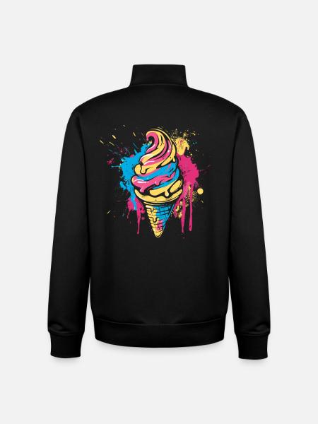 Eiswaffel Farbklecks - Unisex Organic Zip Sweatshirt von Stanley/Stella - Schwarz