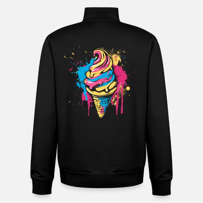 Eiswaffel Farbklecks - Unisex Organic Zip Sweatshirt von Stanley/Stella - Schwarz