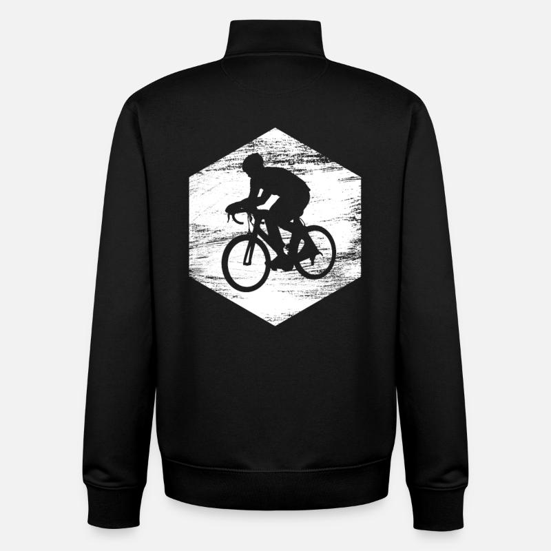 Cyclist Drawing - Unisex Organic Zip Sweatshirt by Stanley/Stella - black