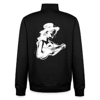 Ukulele Liebhaberin - Unisex Organic Zip Sweatshirt von Stanley/Stella - Schwarz - Hinten - AI Model Male 185 light (185cm)