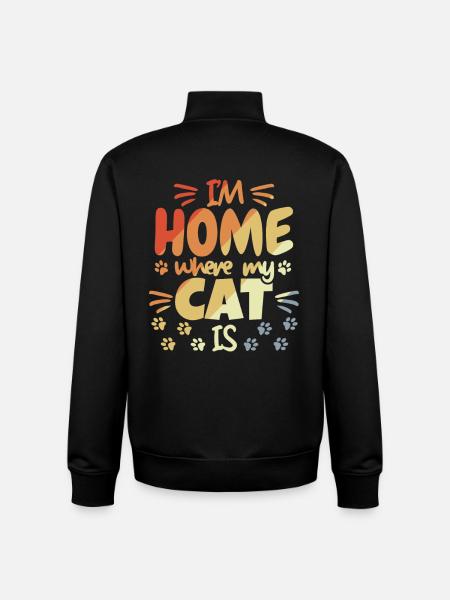 Cute cat saying - Unisex Organic Zip Sweatshirt by Stanley/Stella - black