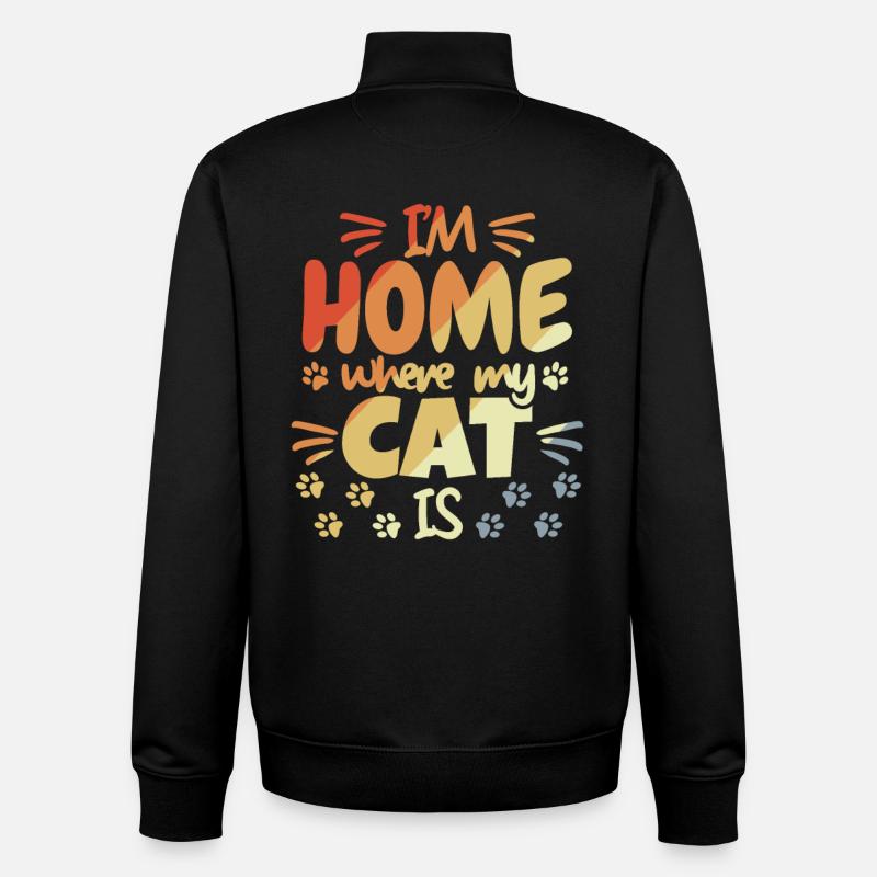 Niedlicher Katzenspruch - Unisex Organic Zip Sweatshirt von Stanley/Stella - Schwarz