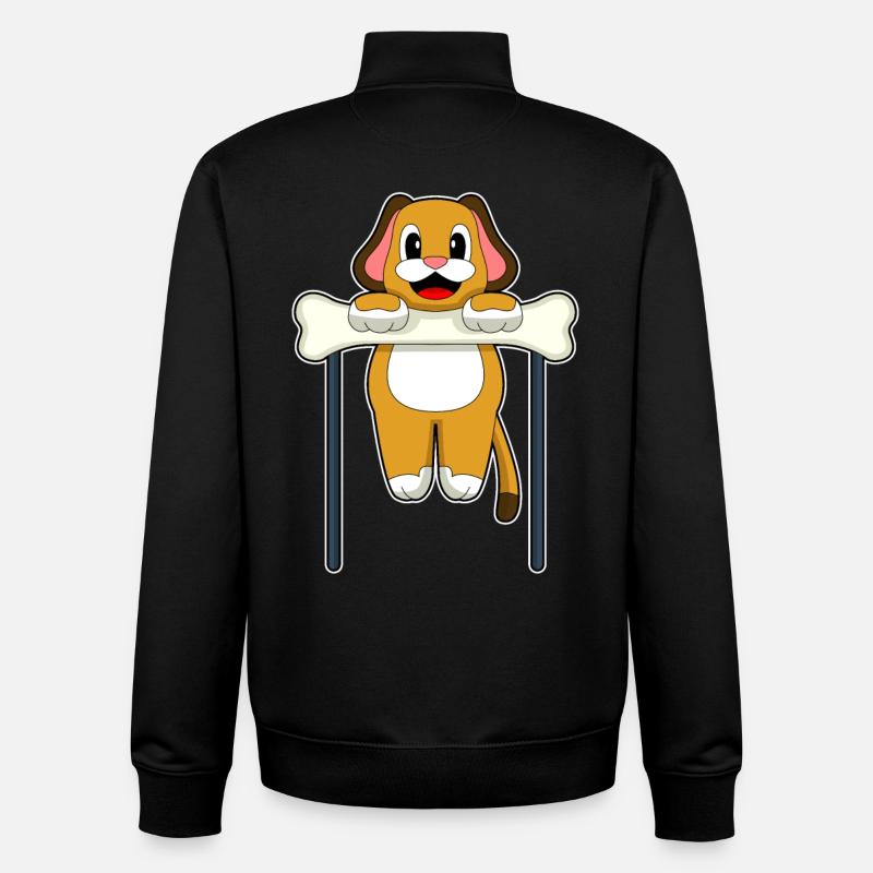 Culturisme de chien Culturisme Culturisme - Sweat zippé unisexe en coton bio Stanley/Stella - noir