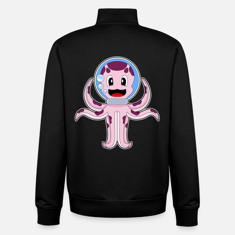 Octopus Aquarium - Unisex Organic Zip Sweatshirt by Stanley/Stella - black