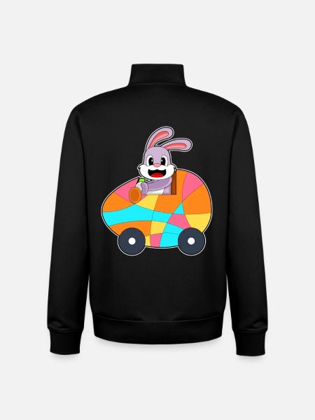 Bunny Easter Car - Unisex Organic Zip Sweatshirt by Stanley/Stella - black