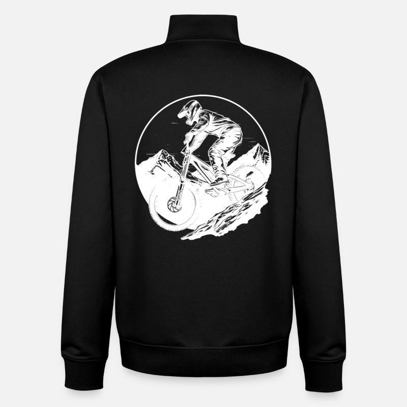 Mountain biking - Unisex Organic Zip Sweatshirt by Stanley/Stella - black