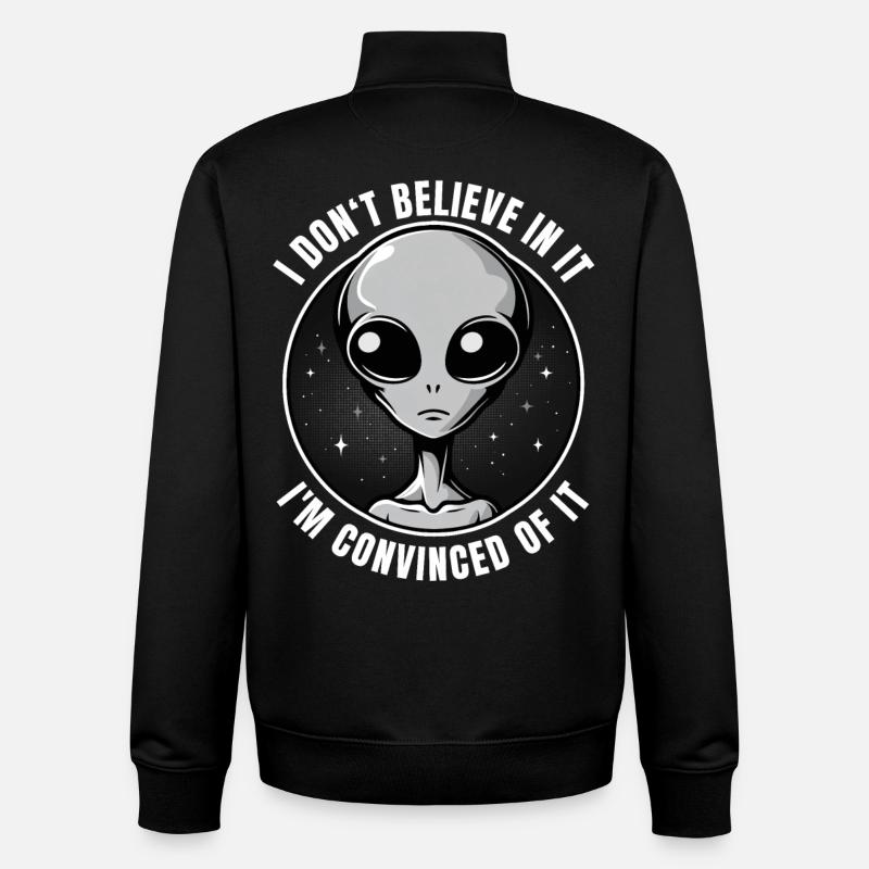Extraterrestres Existence Foi Convaincue - Sweat zippé unisexe en coton bio Stanley/Stella - noir