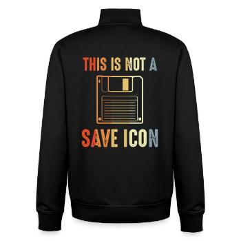 Das ist kein Speichern Icon - Unisex Organic Zip Sweatshirt von Stanley/Stella - Schwarz - Hinten - AI Model Male 185 light (185cm)