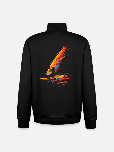 Windsurfing 90s Look - Unisex Organic Zip Sweatshirt by Stanley/Stella - black