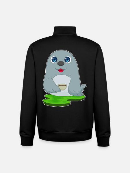 Seal Coffee Mug - Unisex Organic Zip Sweatshirt by Stanley/Stella - black