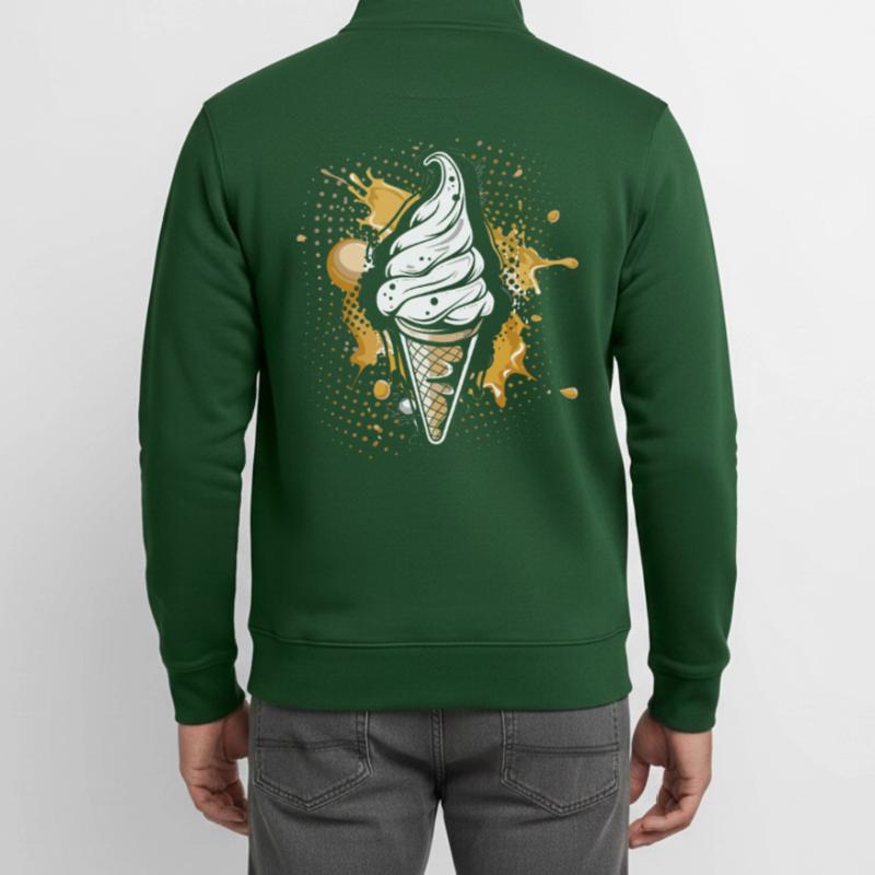 Cornet de crème glacée Éclaboussures de couleur Sweat zippé unisexe en coton bio Stanley/Stella