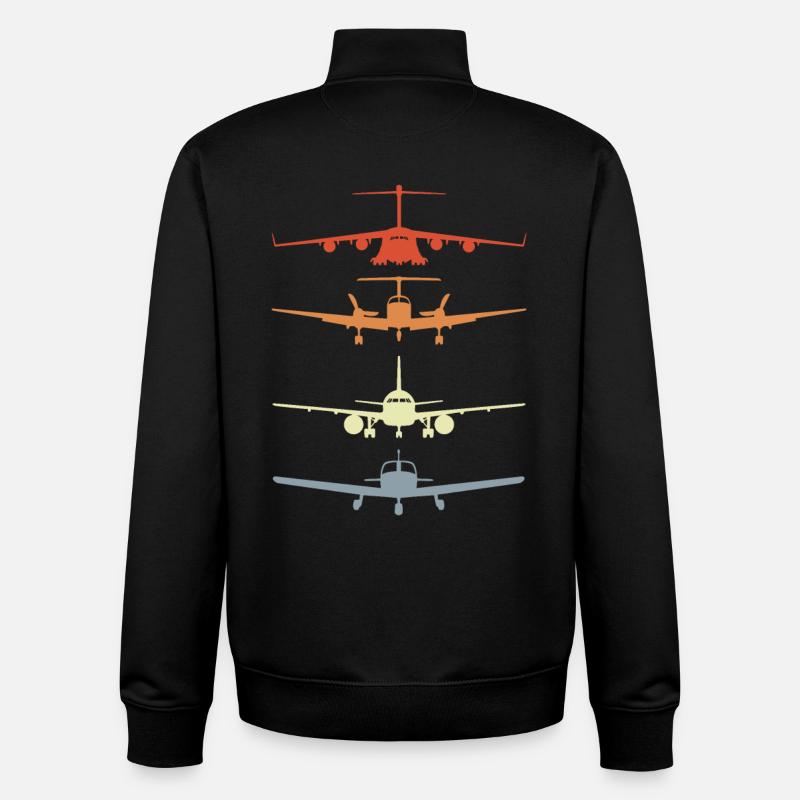Vintage Flugzeugmodelle - Unisex Organic Zip Sweatshirt von Stanley/Stella - Schwarz