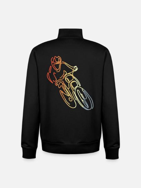 Mountain Bike Trial Sketch - Unisex Organic Zip Sweatshirt by Stanley/Stella - black