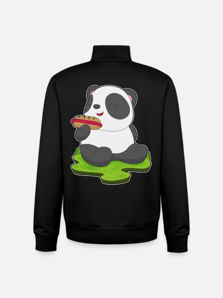 Panda Hotdog - Unisex Organic Zip Sweatshirt by Stanley/Stella - black