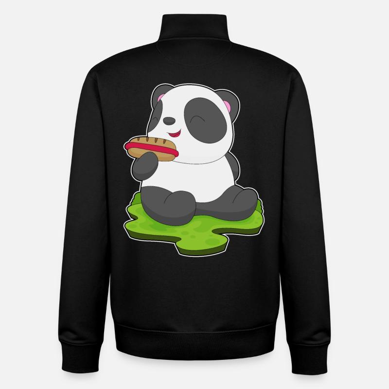 Panda Hotdog - Unisex Organic Zip Sweatshirt von Stanley/Stella - Schwarz