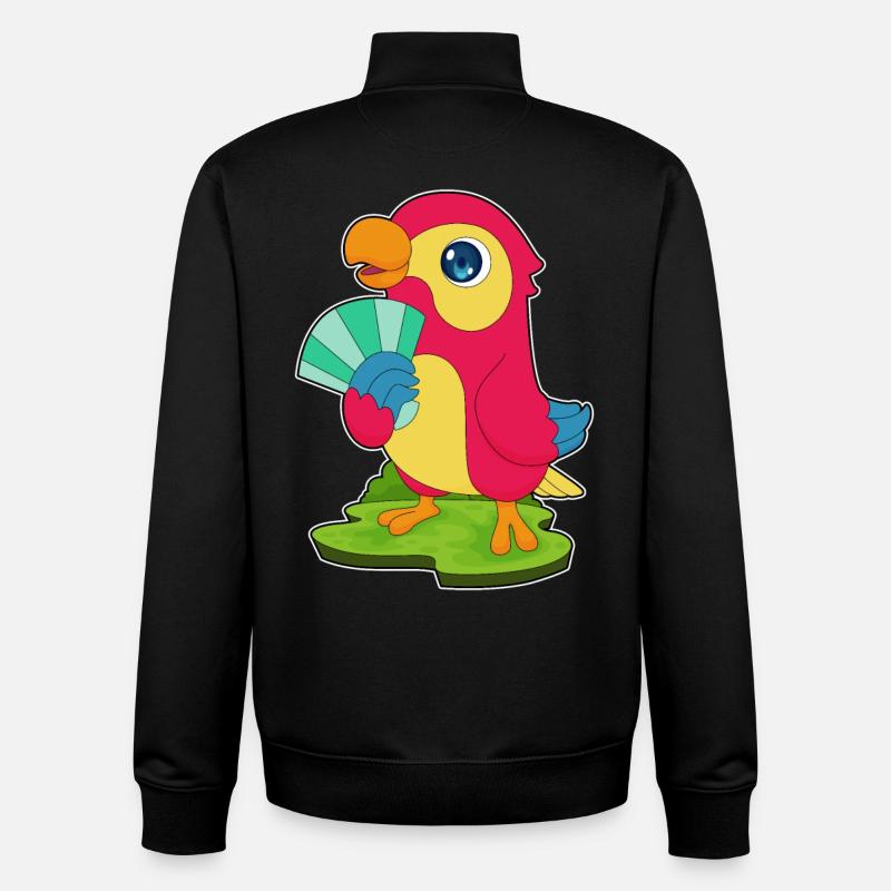 Éventail de main de perroquet - Sweat zippé unisexe en coton bio Stanley/Stella - noir